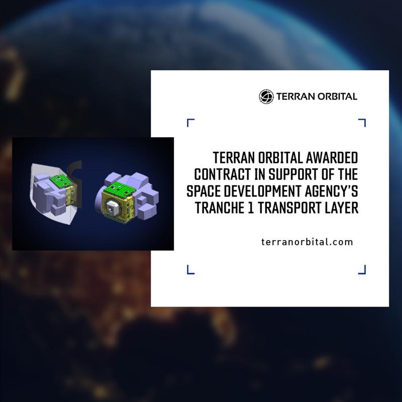 Terran Orbital、宇宙開発事業団の「トランシェ1トランスポートレイヤー」の支援契約を受注