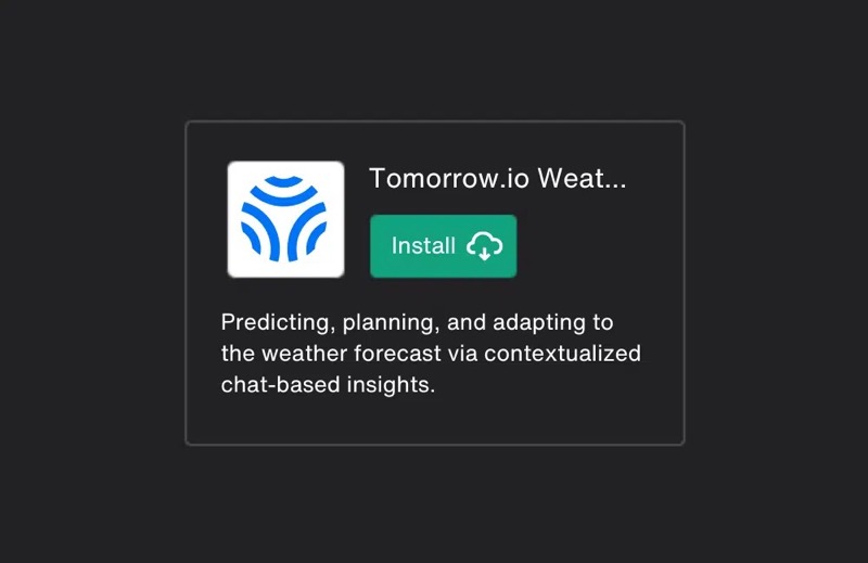 Tomorrow.io が ChatpGPT 初の天気予報プラグインとして登場